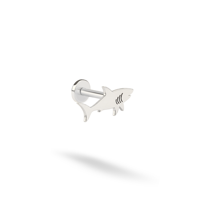 Shark Flatback Ear Piercing 14K Gold / Silver