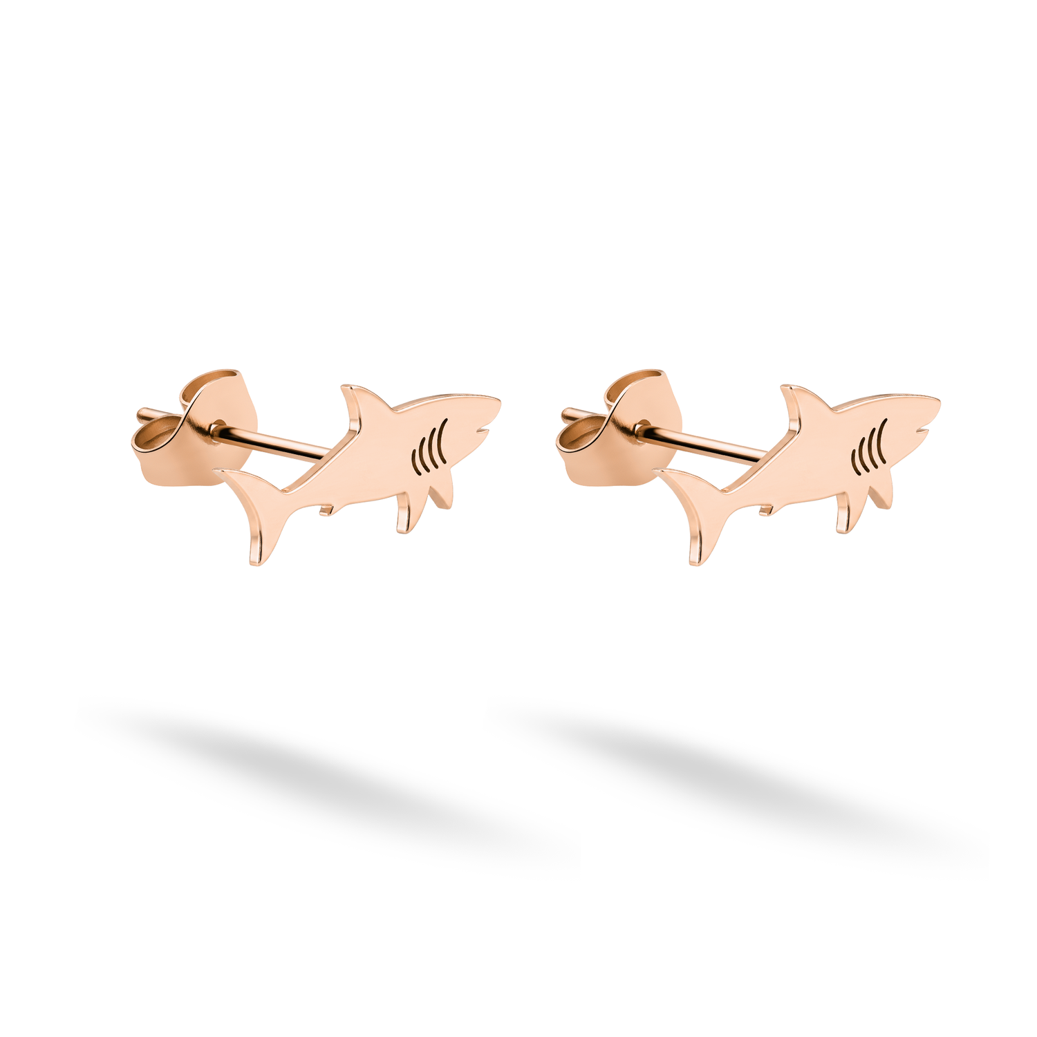 Shark Stud Earrings 14K Gold / Silver