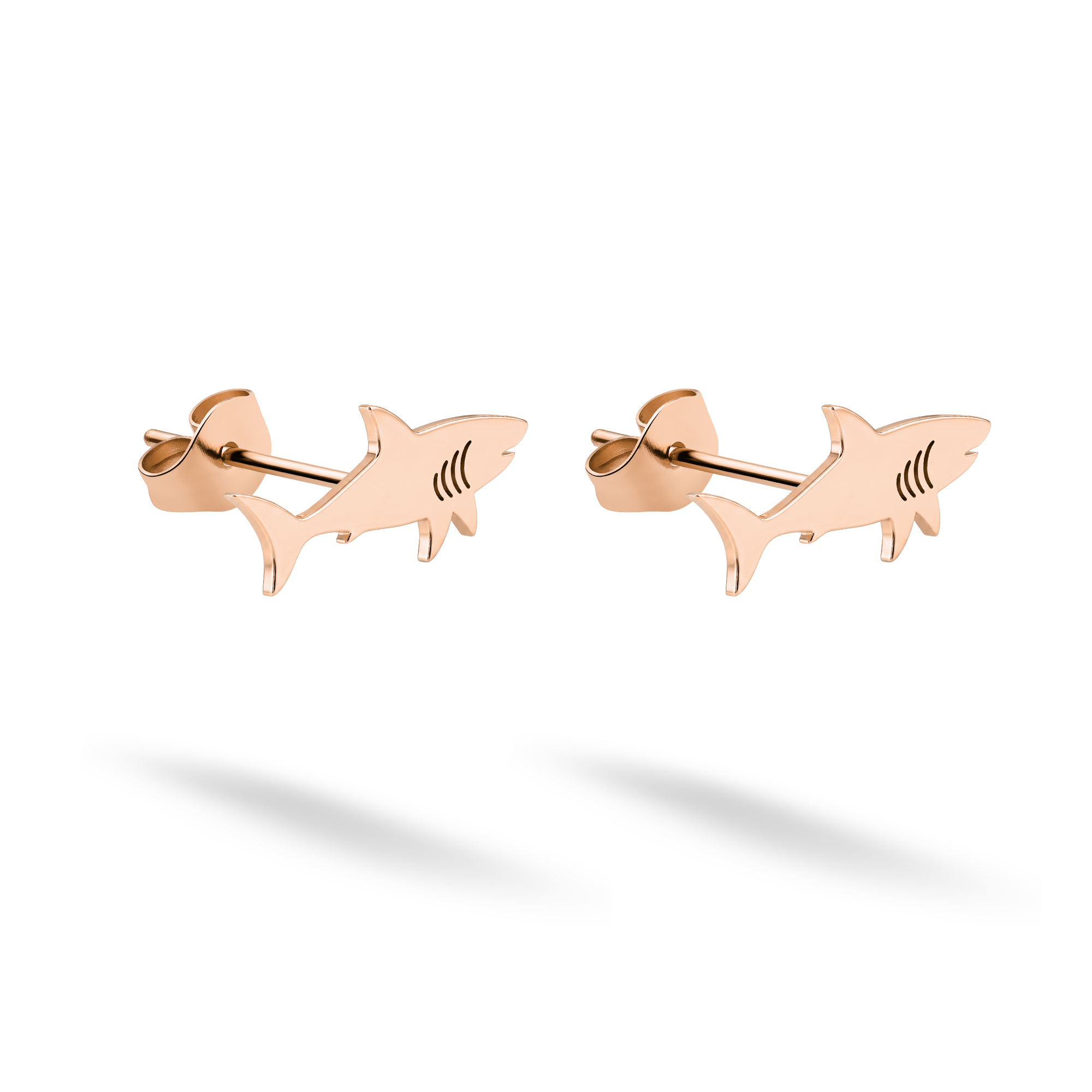 Shark Stud Earrings 14K Gold / Silver