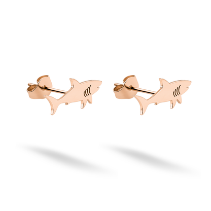 Shark Stud Earrings 14K Gold / Silver