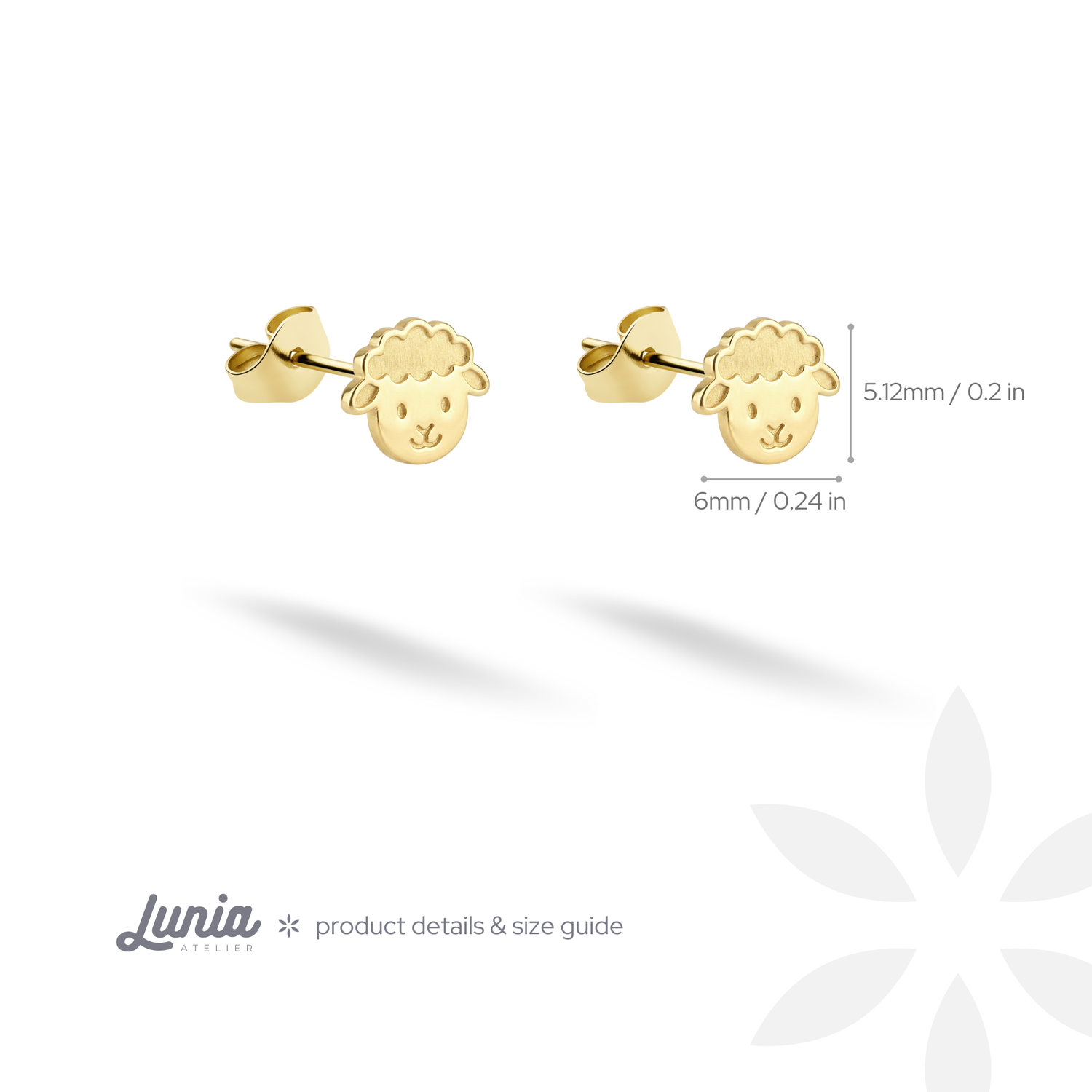 Sheep Earrings 14K Gold / Silver