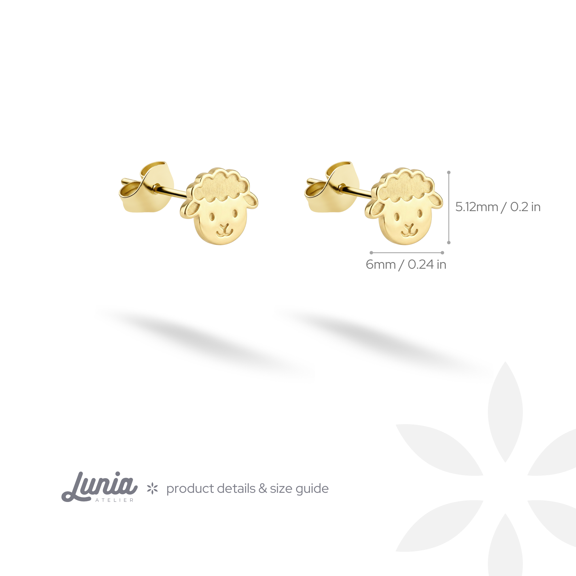 Sheep Earrings 14K Gold / Silver