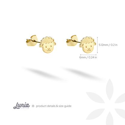 Sheep Earrings 14K Gold / Silver
