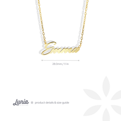 Signature Personalized Custom Name Necklace 14K Gold