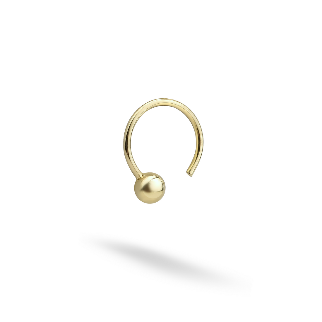 Single Ball Hoop Ear Piercing 14K Gold