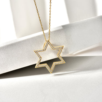 Sirius Stone Star Diamond Necklace 14K Gold