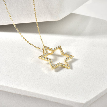 Sirius Stone Star Diamond Necklace 14K Gold