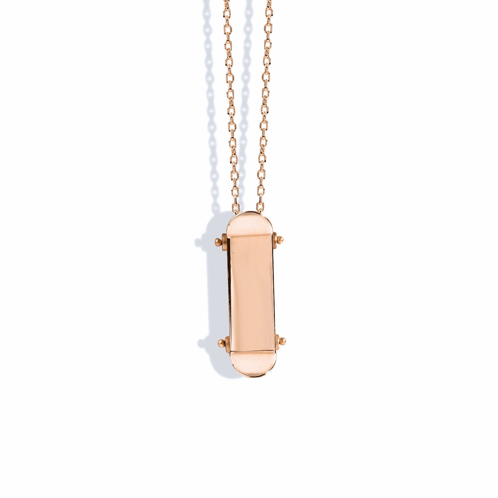 Skateboard Charm Necklace 14K Gold