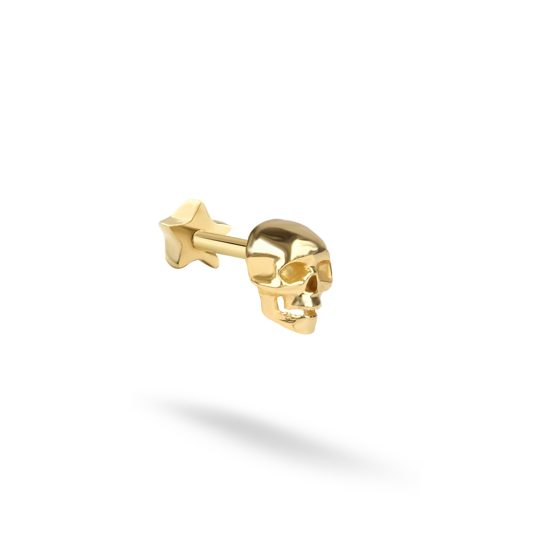Skull Flatback Ear Piercing 14K Gold