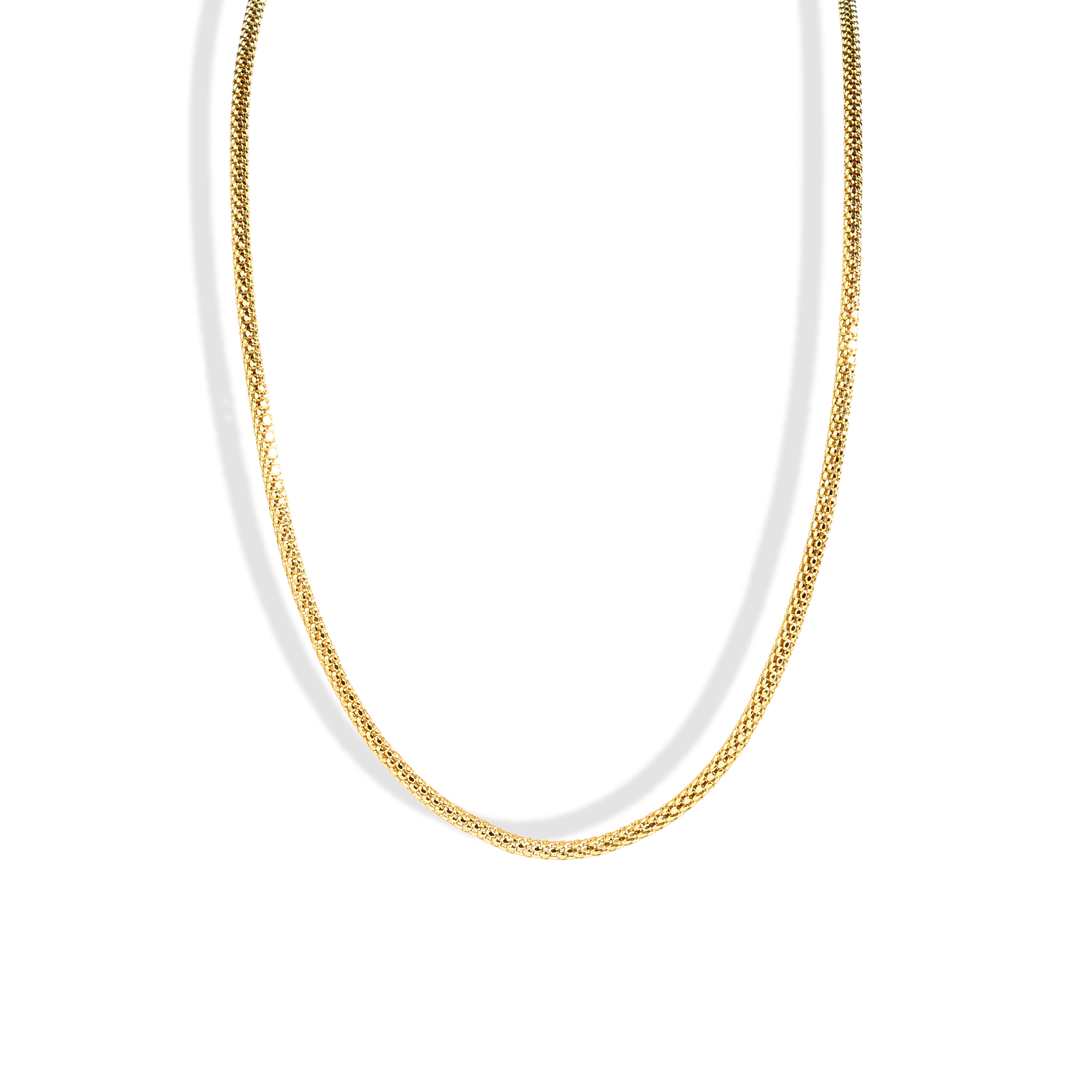 Wicker Wrap Thin Chain Necklace 14K Gold