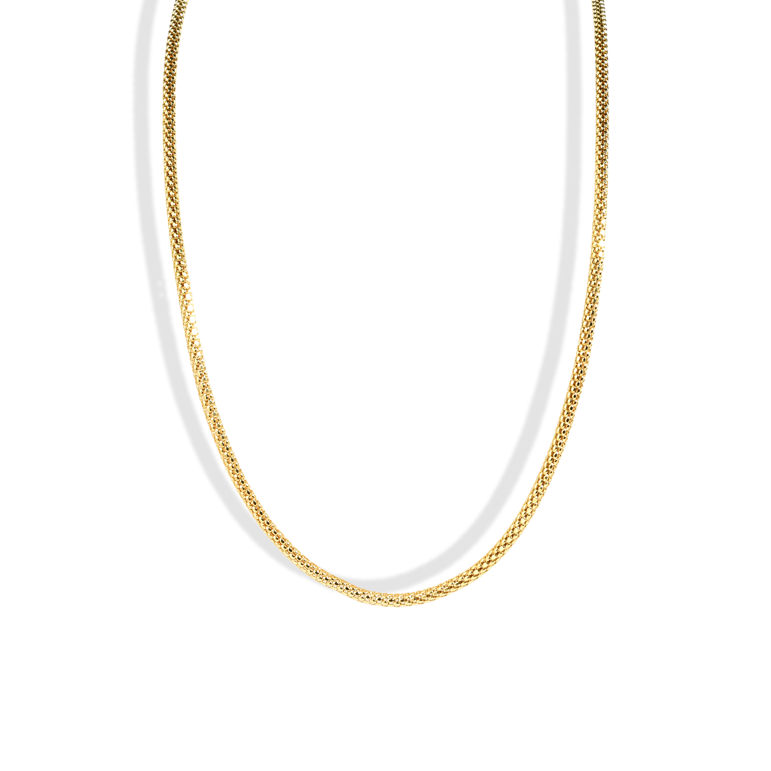 Wicker Wrap Thin Chain Necklace 14K Gold