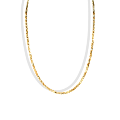 Wicker Wrap Thin Chain Necklace 14K Gold