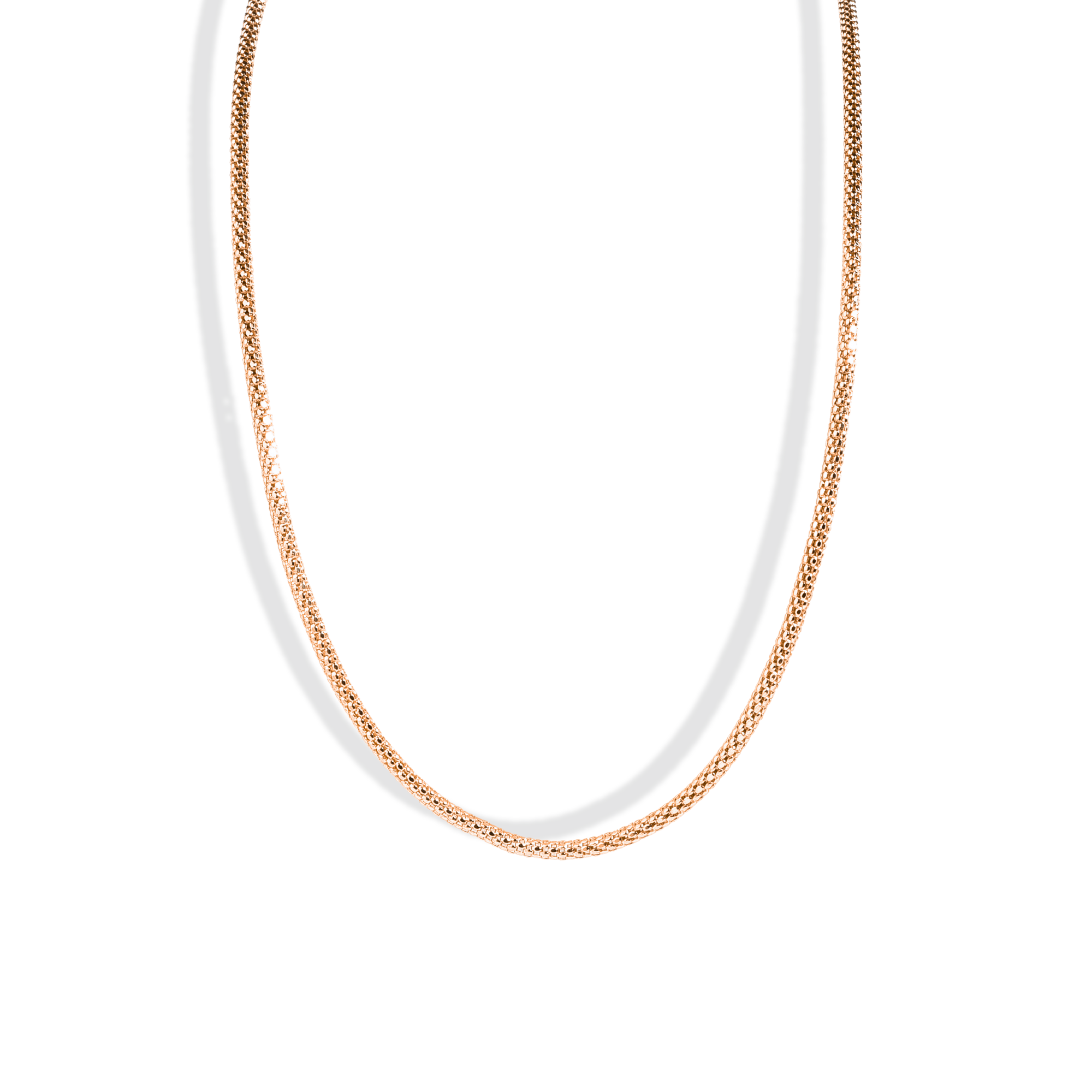 Wicker Wrap Thin Chain Necklace 14K Gold