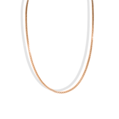 Wicker Wrap Thin Chain Necklace 14K Gold