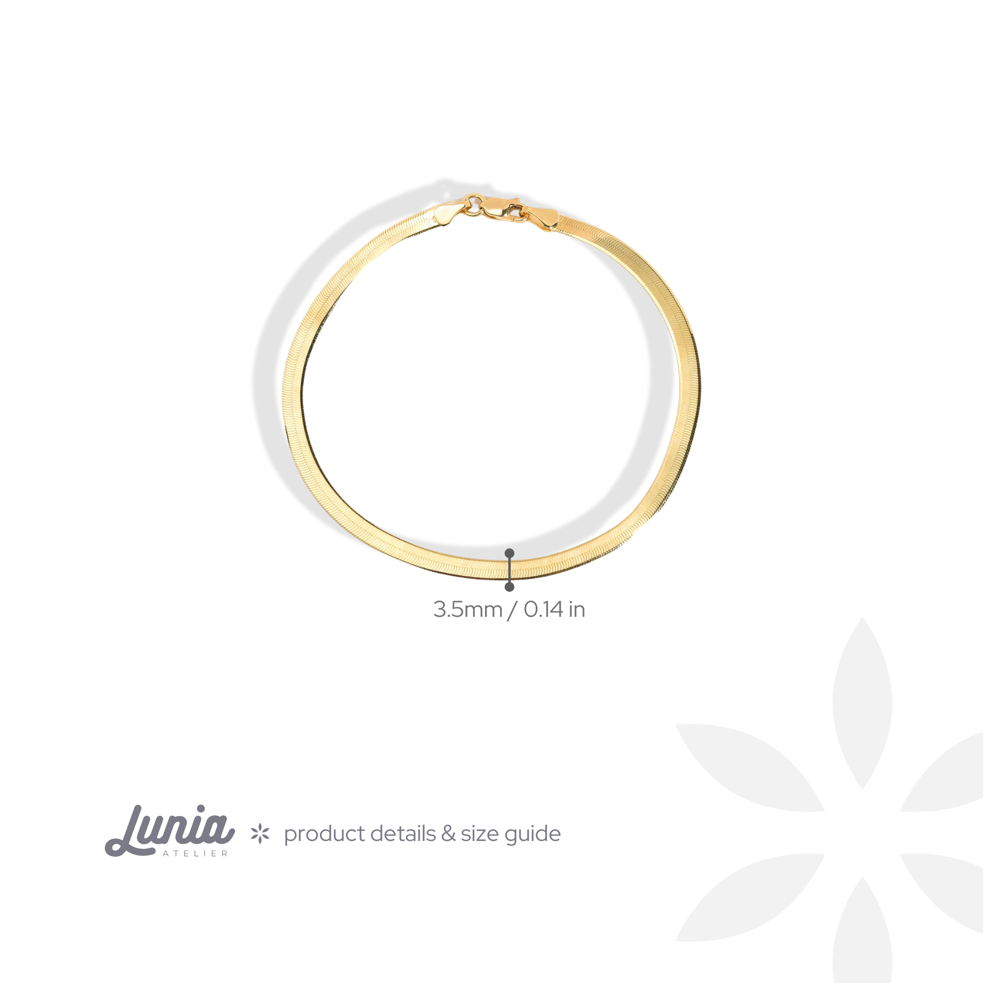 Slim Snake Chain Bracelet 14K Gold