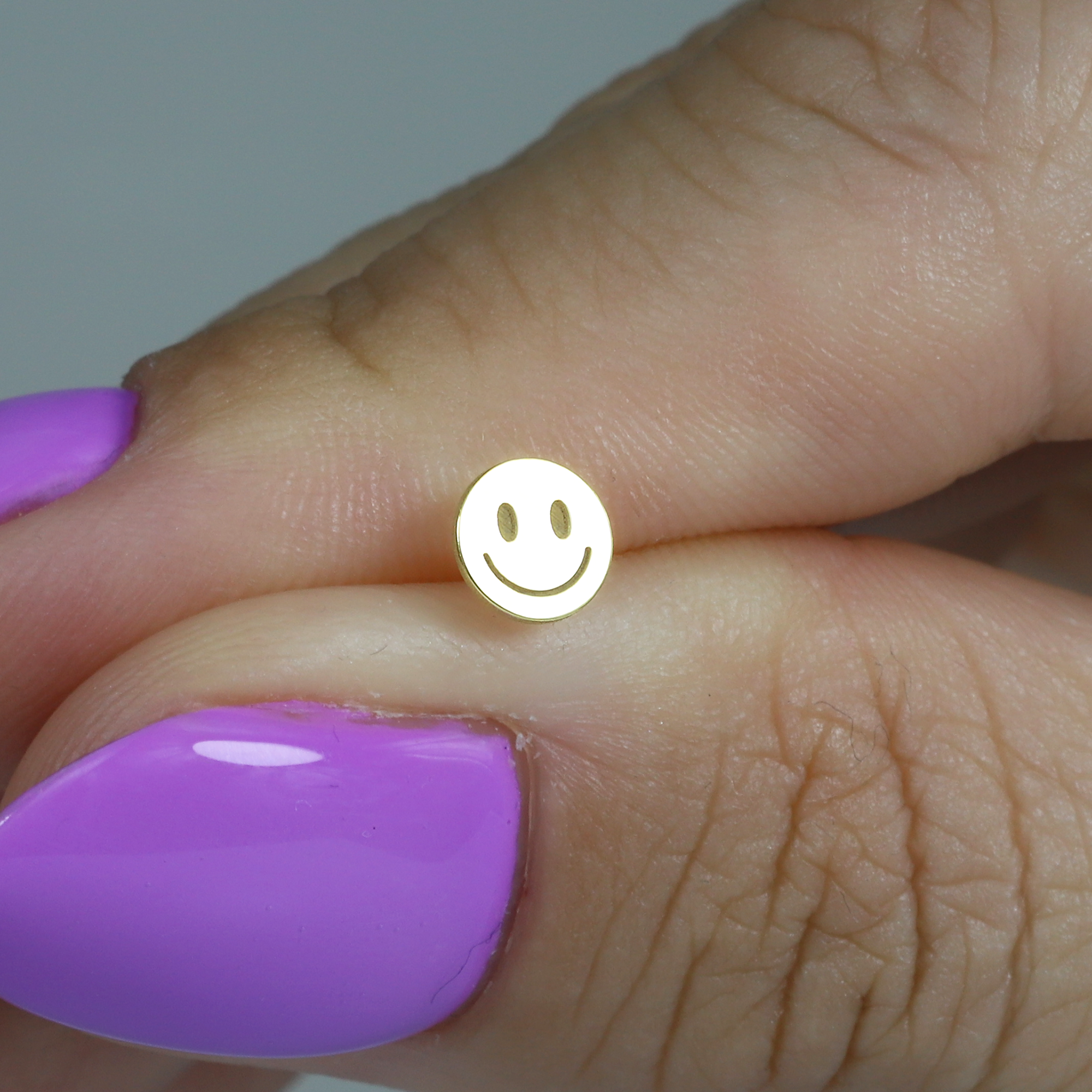 Smile Flatback Ear Piercing 14K Gold