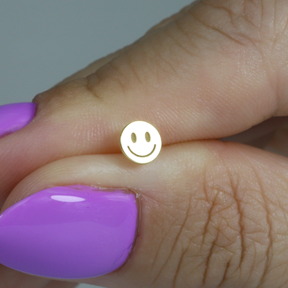 Smile Flatback Ear Piercing 14K Gold