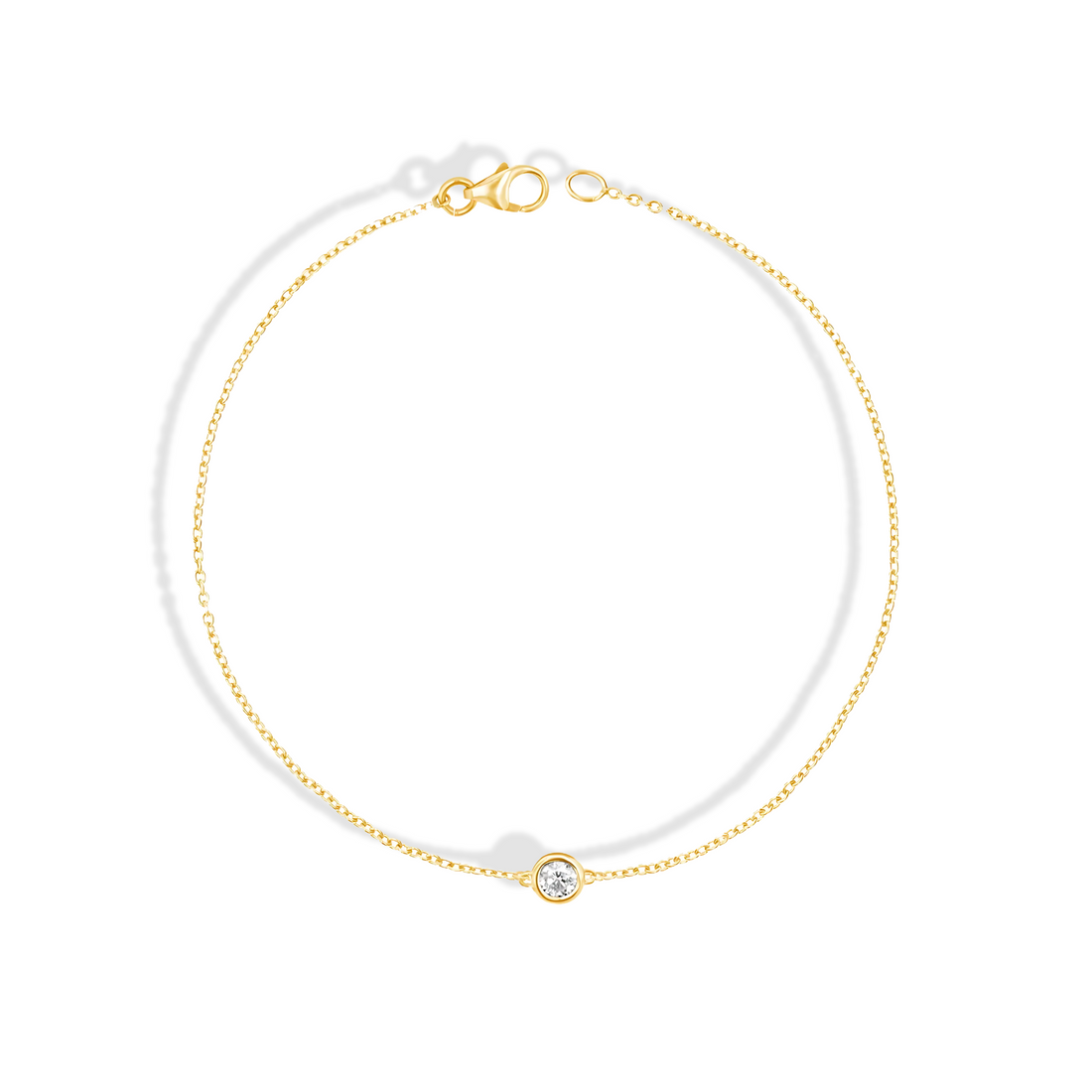 Solitaire Diamond Bracelet 14K Gold