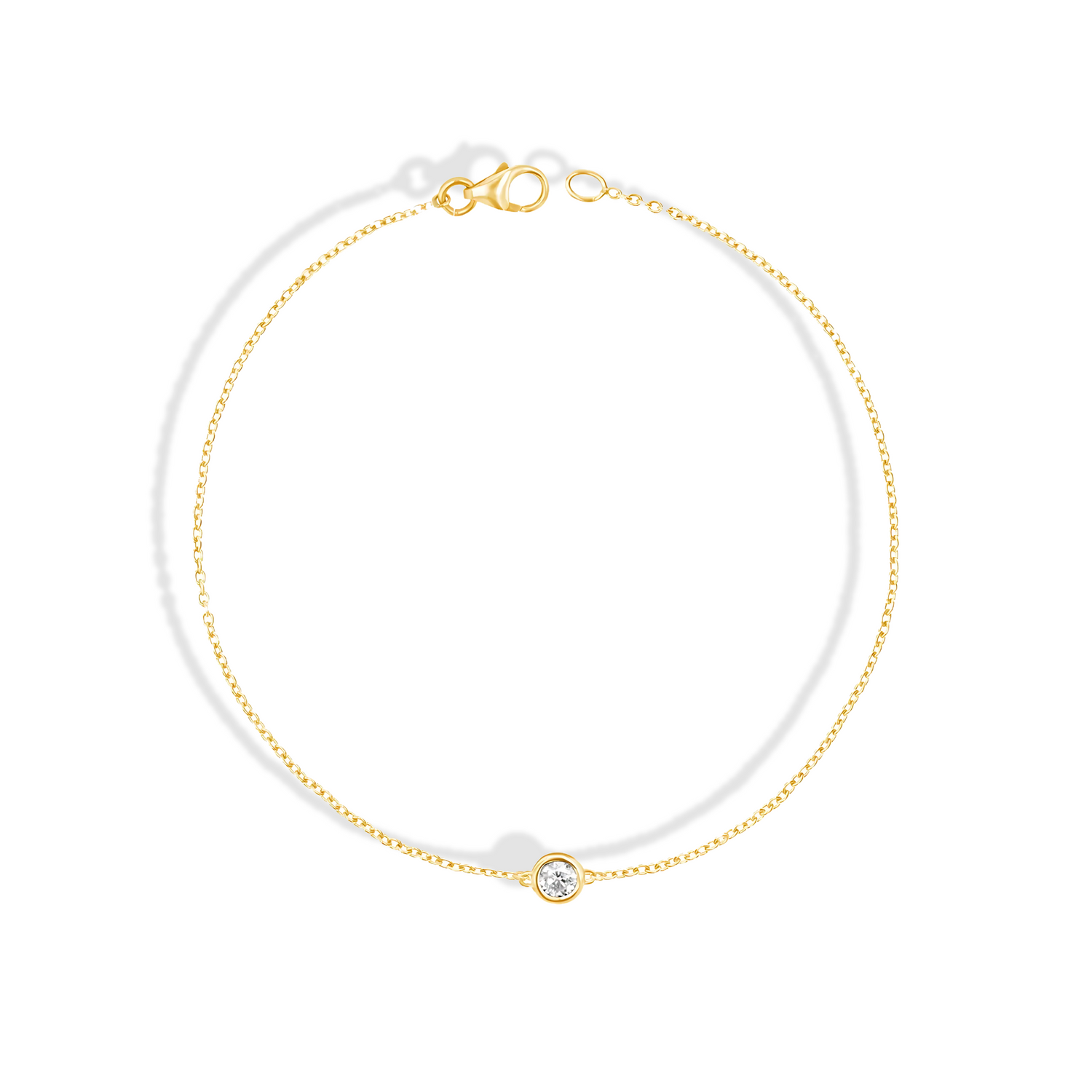 Solitaire Diamond Bracelet 14K Gold