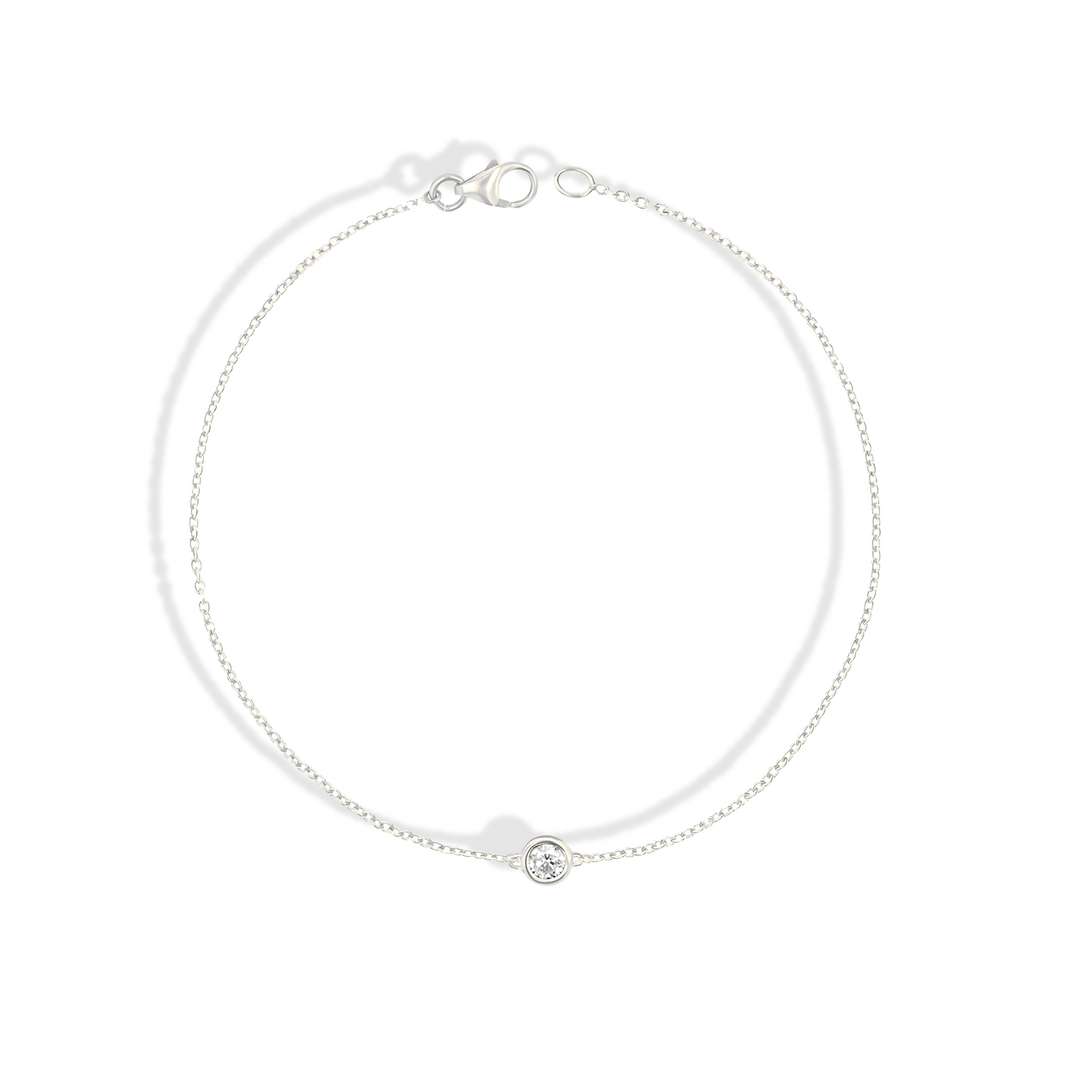 Solitaire Diamond Bracelet 14K Gold