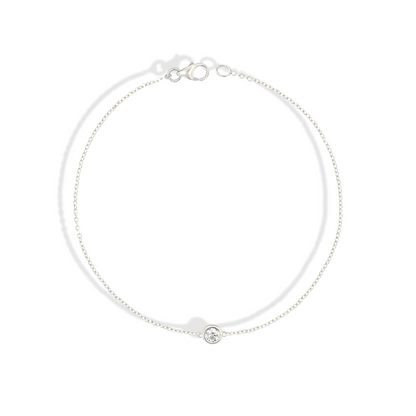 Solitaire Diamond Bracelet 14K Gold