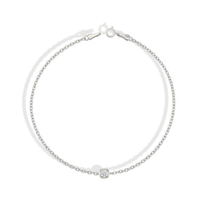 Solitaire Diamond Bracelet 14K Gold