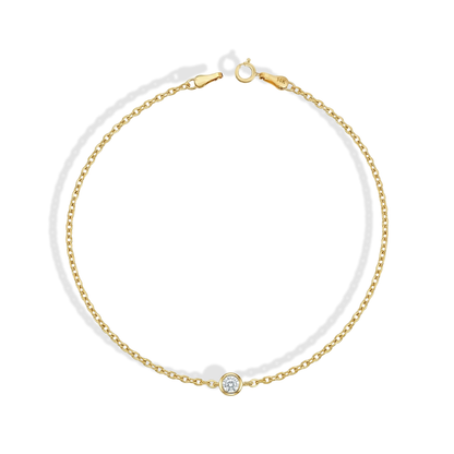 Solitaire Diamond Bracelet 14K Gold