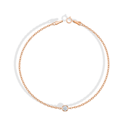 Solitaire Diamond Bracelet 14K Gold