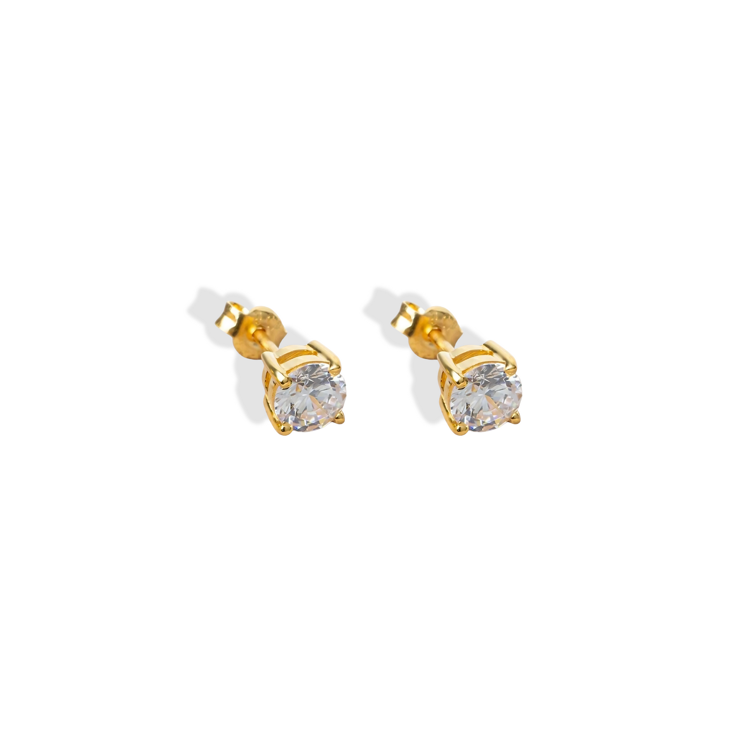 Solitaire Diamond Earrings CZ Stone bring timeless elegance to any look.