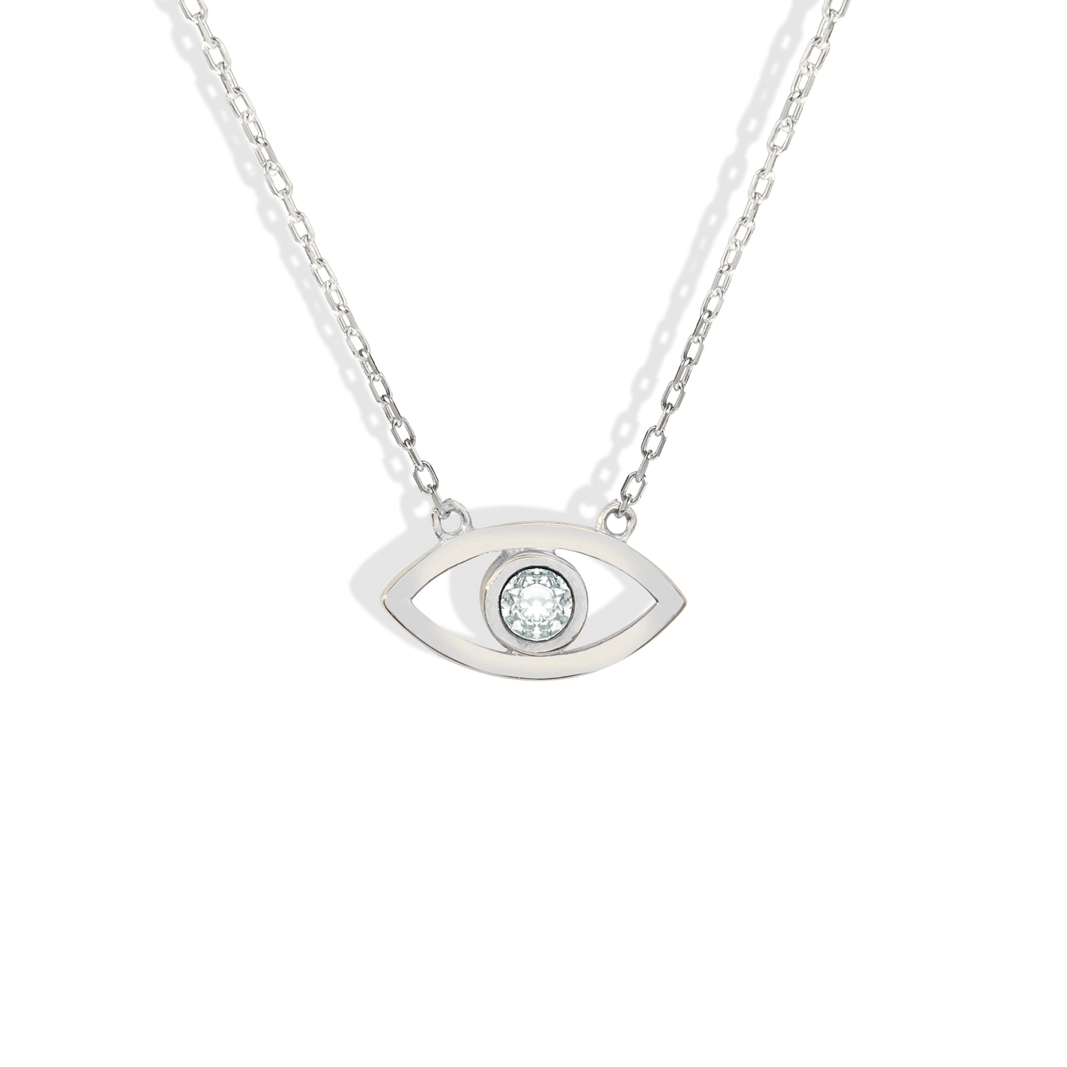 Solitaire Eye Evil Eye Necklace 14K Gold