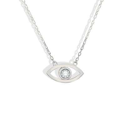 Solitaire Eye Evil Eye Necklace 14K Gold