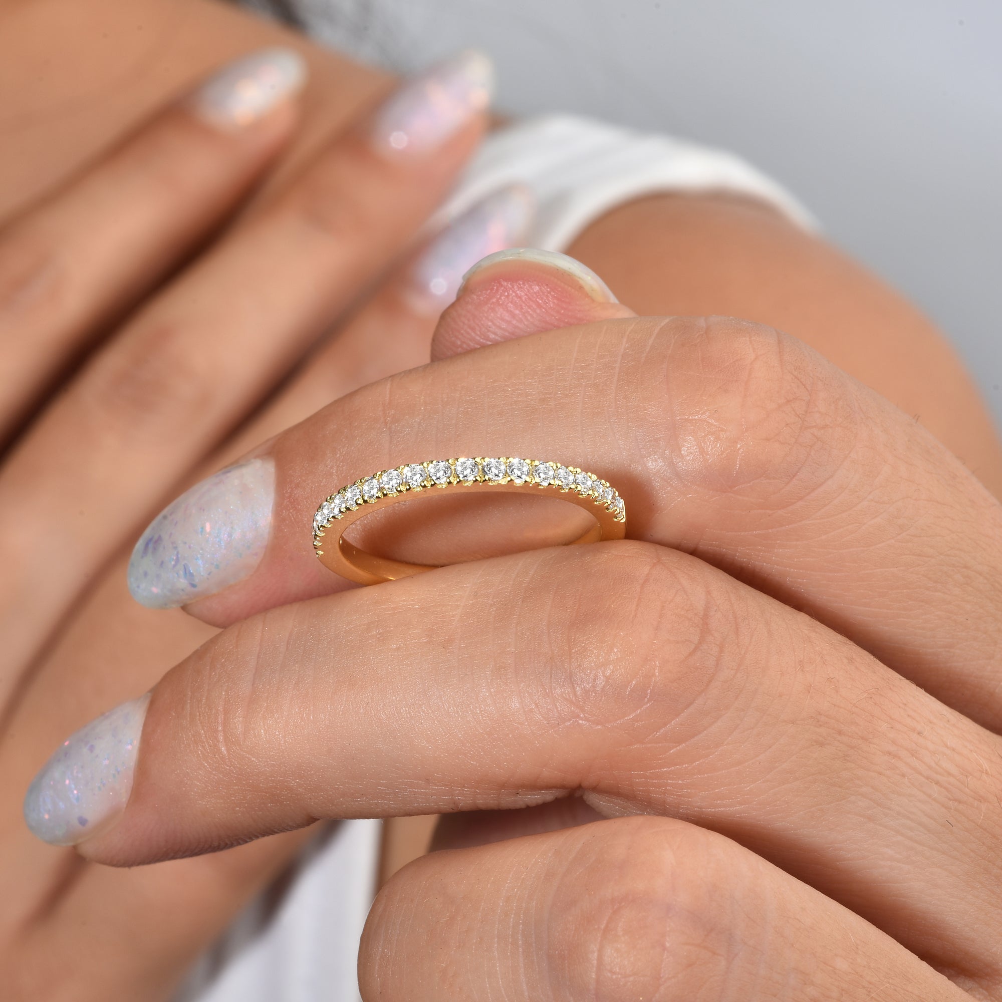 Sorted Array Diamond Ring 14K Gold