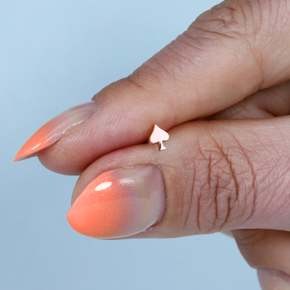 Spades Flatback Ear Piercing 14K Gold