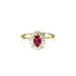Sparkling Pink Drop Diamond Ring 14K Gold