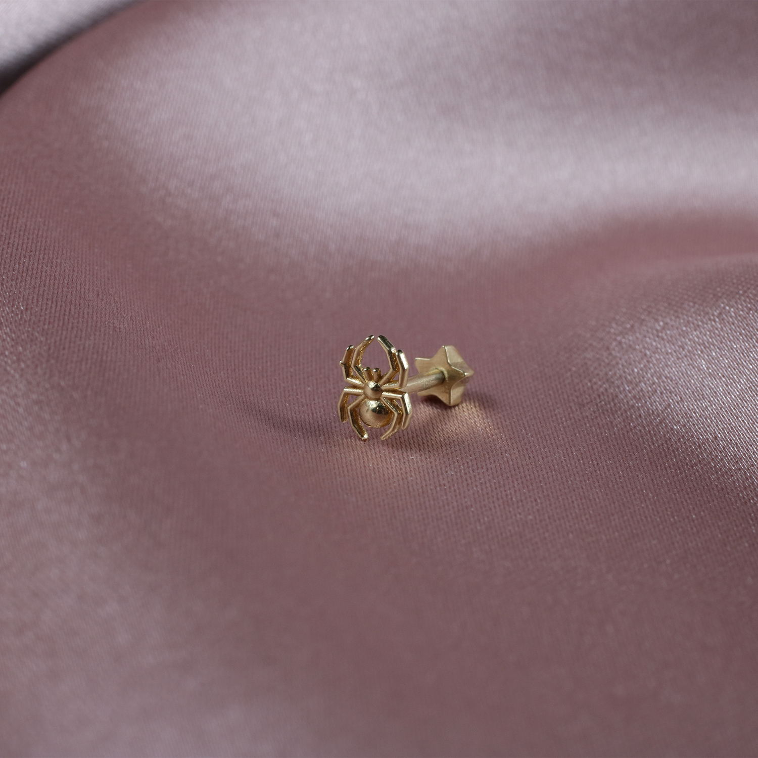 Spider Flatback Ear Piercing 14K Gold