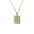 Square Block Letter Initial Custom Necklace 14K Gold
