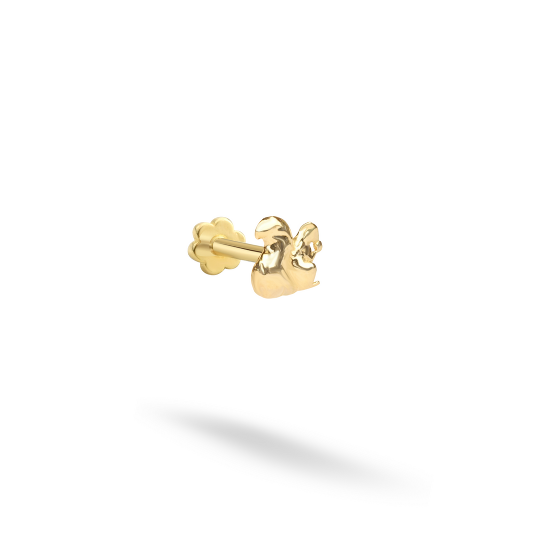 Squirrel Flatback Ear Piercing 14K Gold