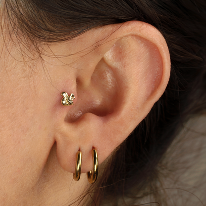 14K Solid Gold Squirrel Flatback Piercing