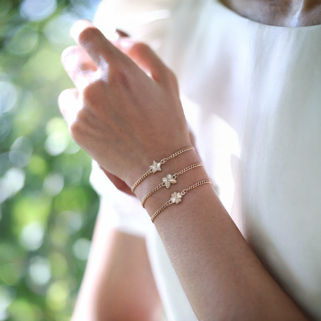 Star Butterfly Clover Bracelet 14K Gold