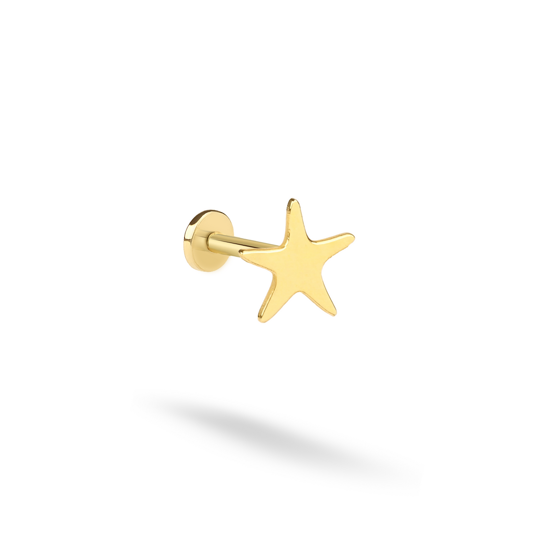 Star Flatback Ear Piercing 14K Gold