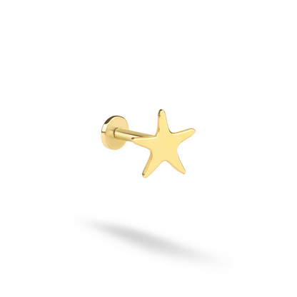 Star Flatback Ear Piercing 14K Gold