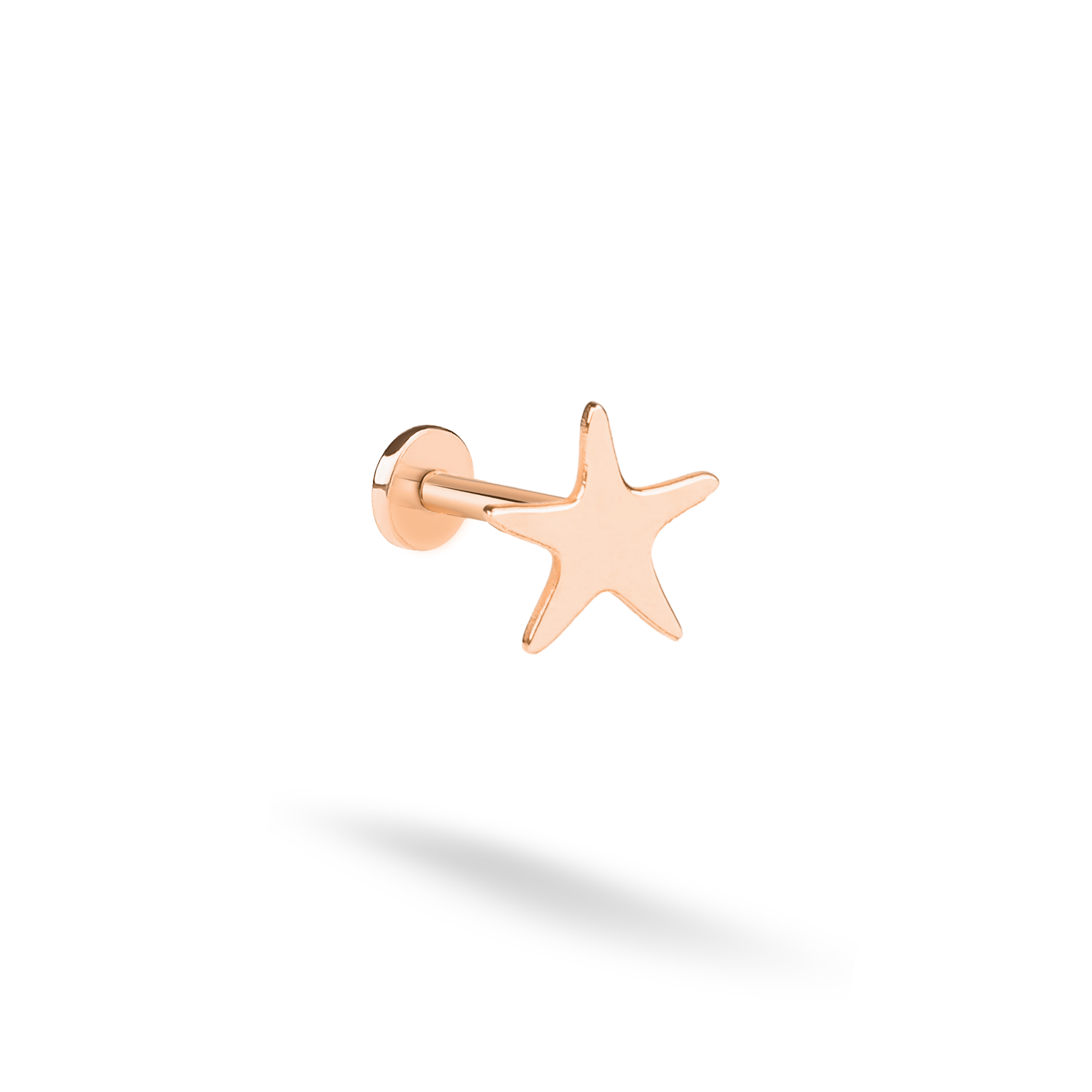 Star Flatback Ear Piercing 14K Gold