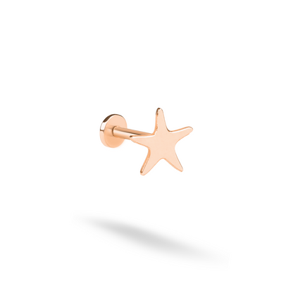 Star Flatback Ear Piercing 14K Gold