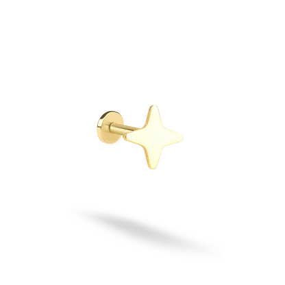 Celestial Star Flatback Ear Piercing 14K Gold