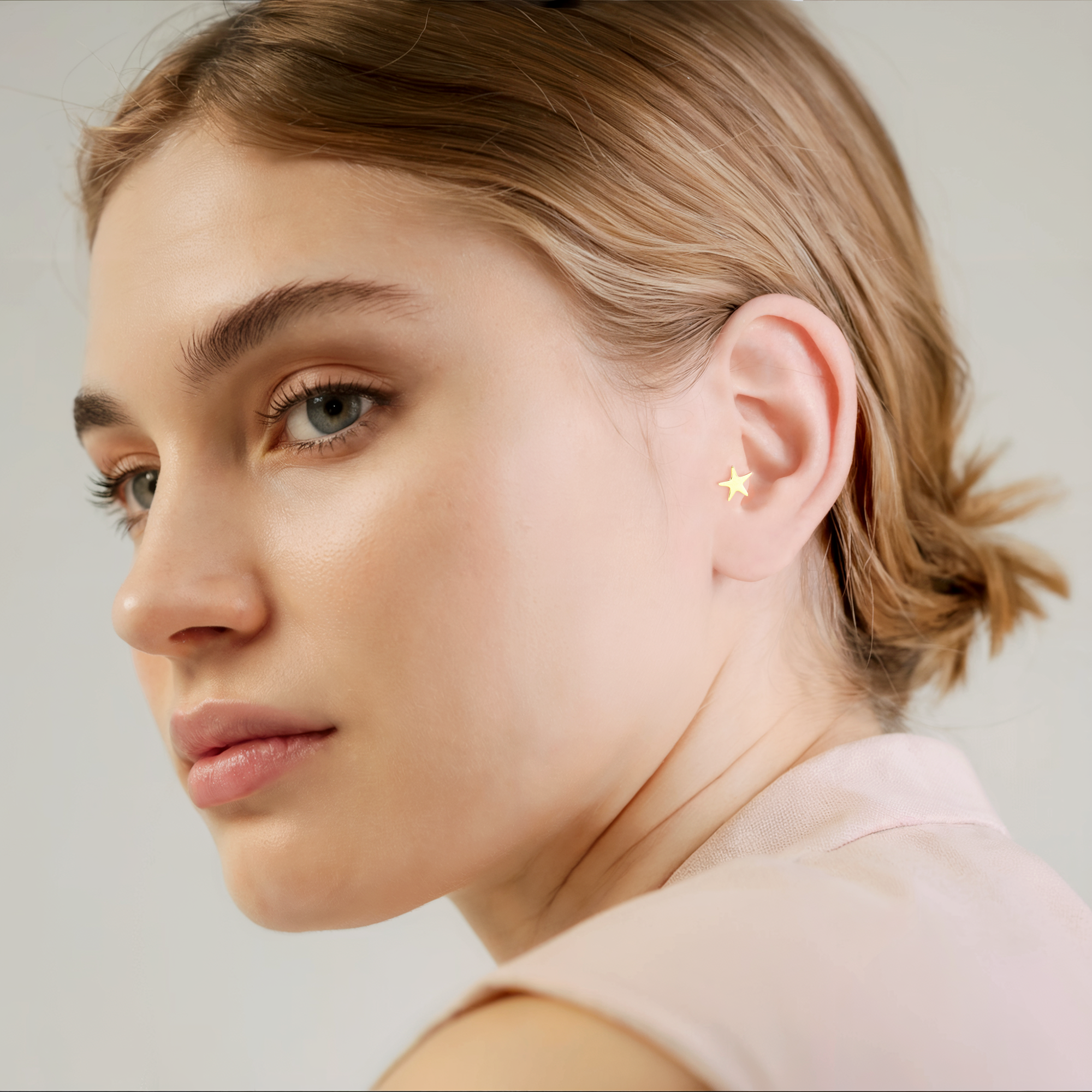 Star Flatback Ear Piercing 14K Gold