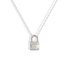A white gold setting on the lettered padlock makes every stone look brighter