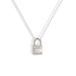 Crisp 14K white gold padlock pendant that pairs easily with silver jewelry