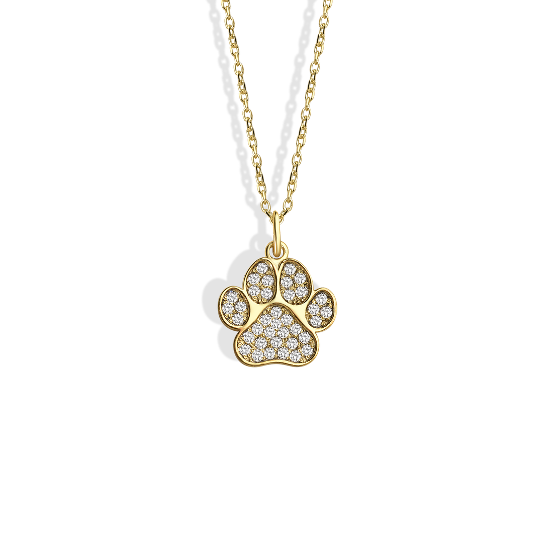 Stone Cat Paw Dog Paw Necklace 14K Gold / Silver
