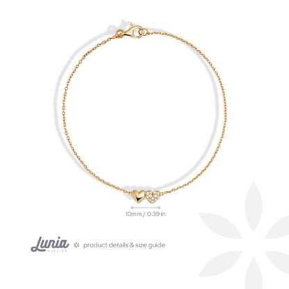 Stony Heart Love Bracelet Diamond 14K Gold