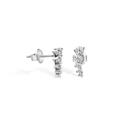 Stringed Stones Diamond Earrings 14K Gold